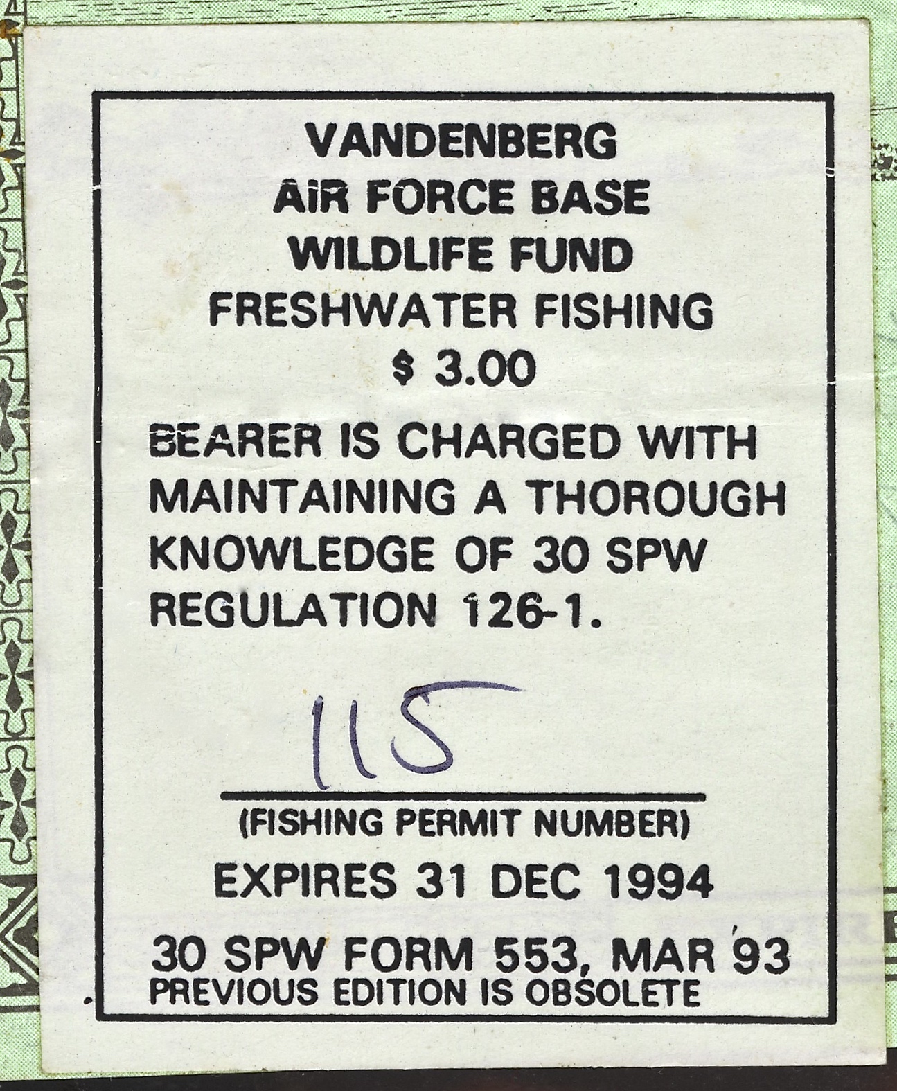 1993-94 VAFB Fishing