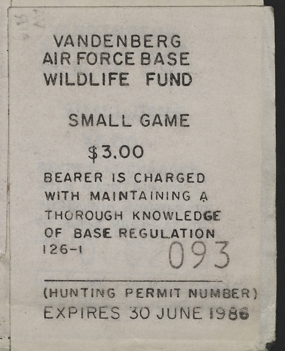 1985-86 VAFB Small Game