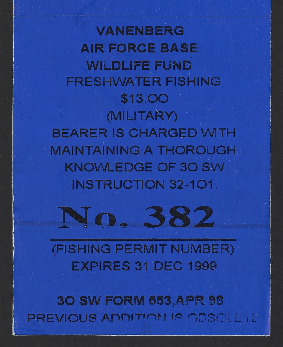 1998-99 VAFB Fishing (Military)