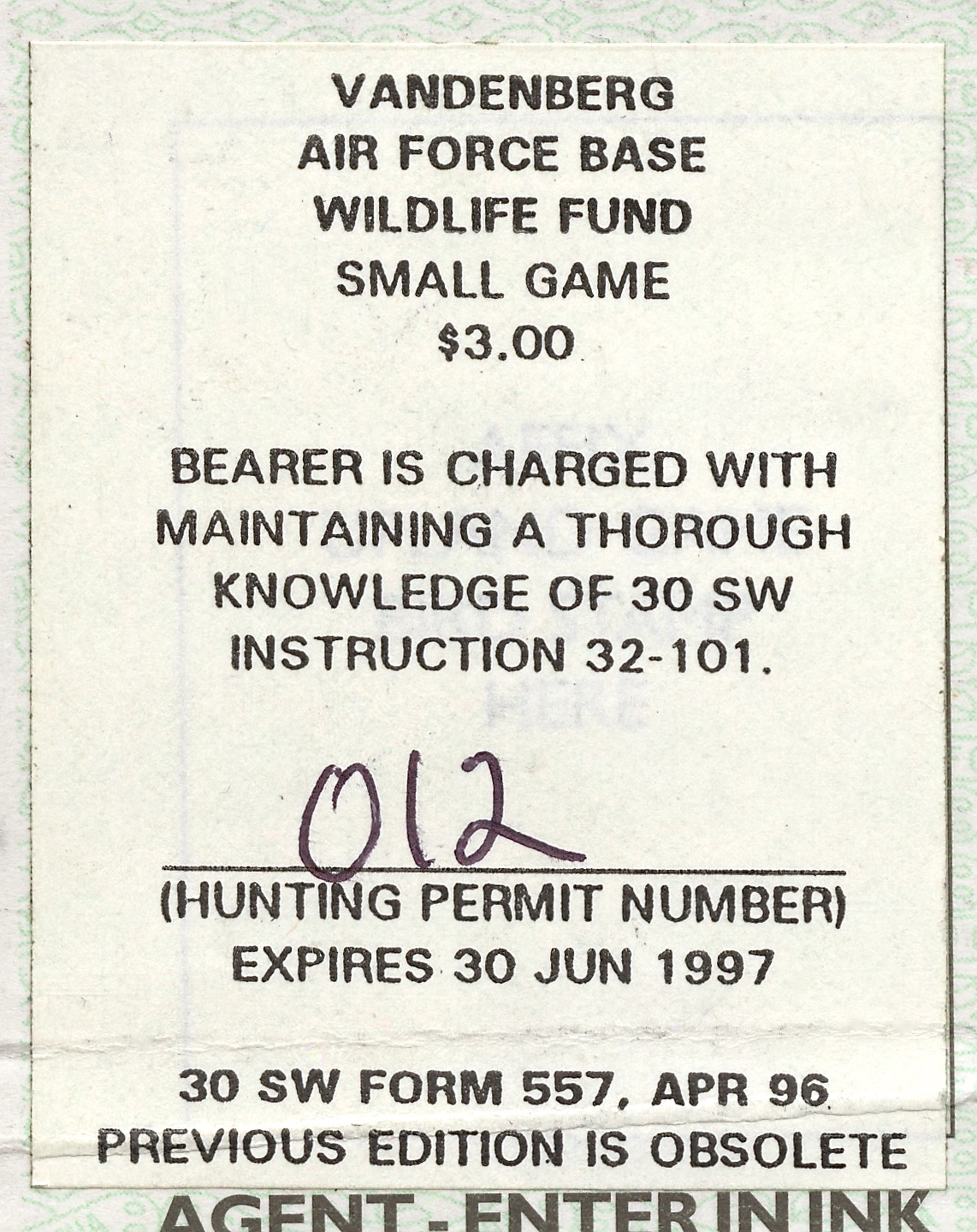 1996-97 VAFB Small Game