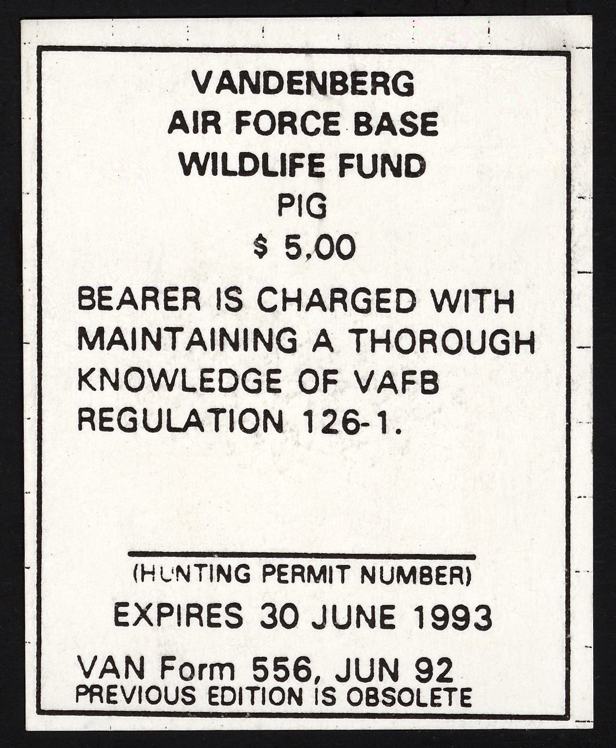 1992-93 VAFB Pig