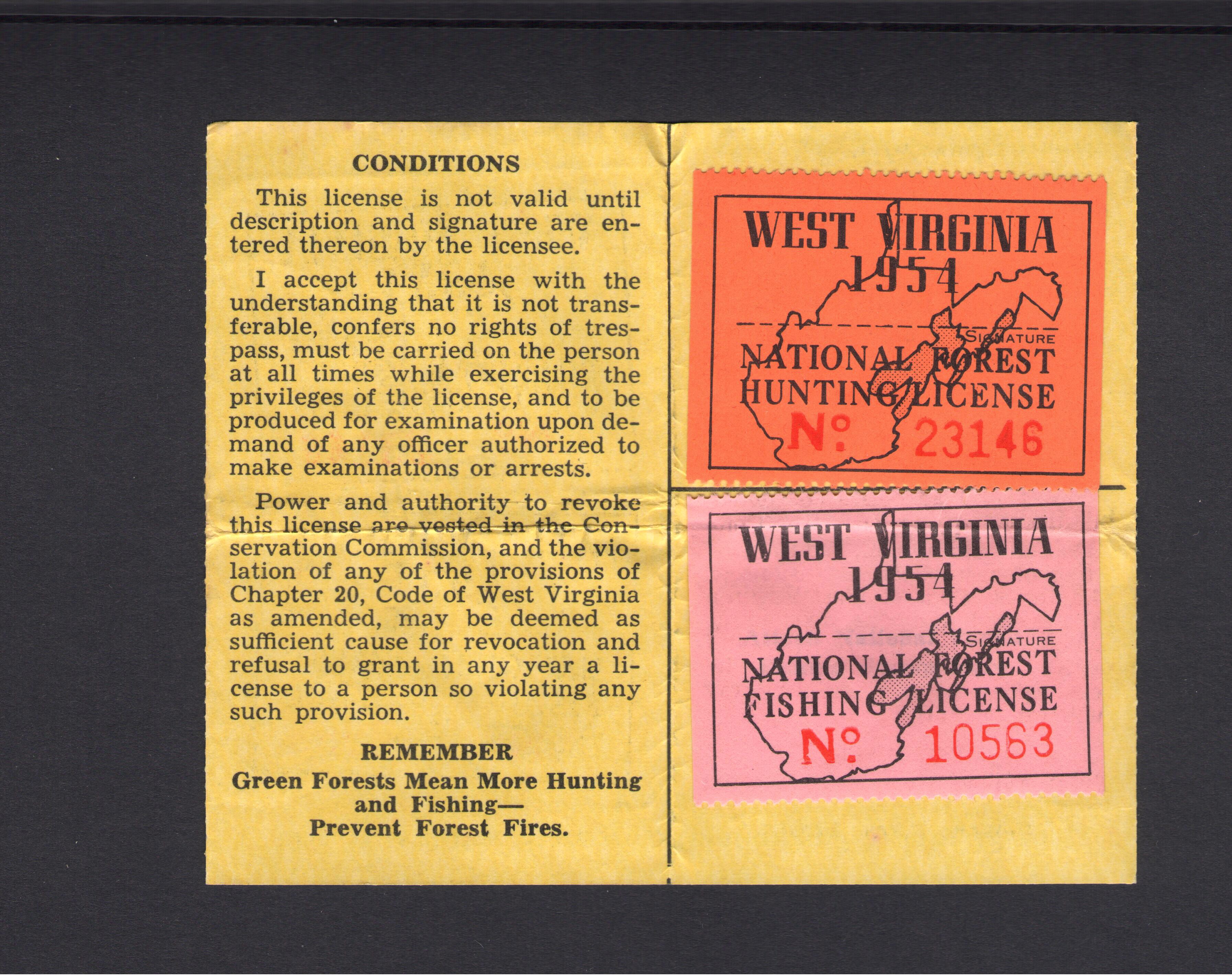 1954wvnfhuntingandfishingonlicense Waterfowl Stamps and More