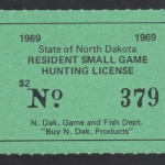 Type I 1969 North Dakota Resident Small Game