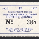 1970 North Dakota Resident Small Game