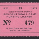 1972 North Dakota Resident Small Game