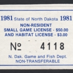 Type I 1981 North Dakota NR Small Game