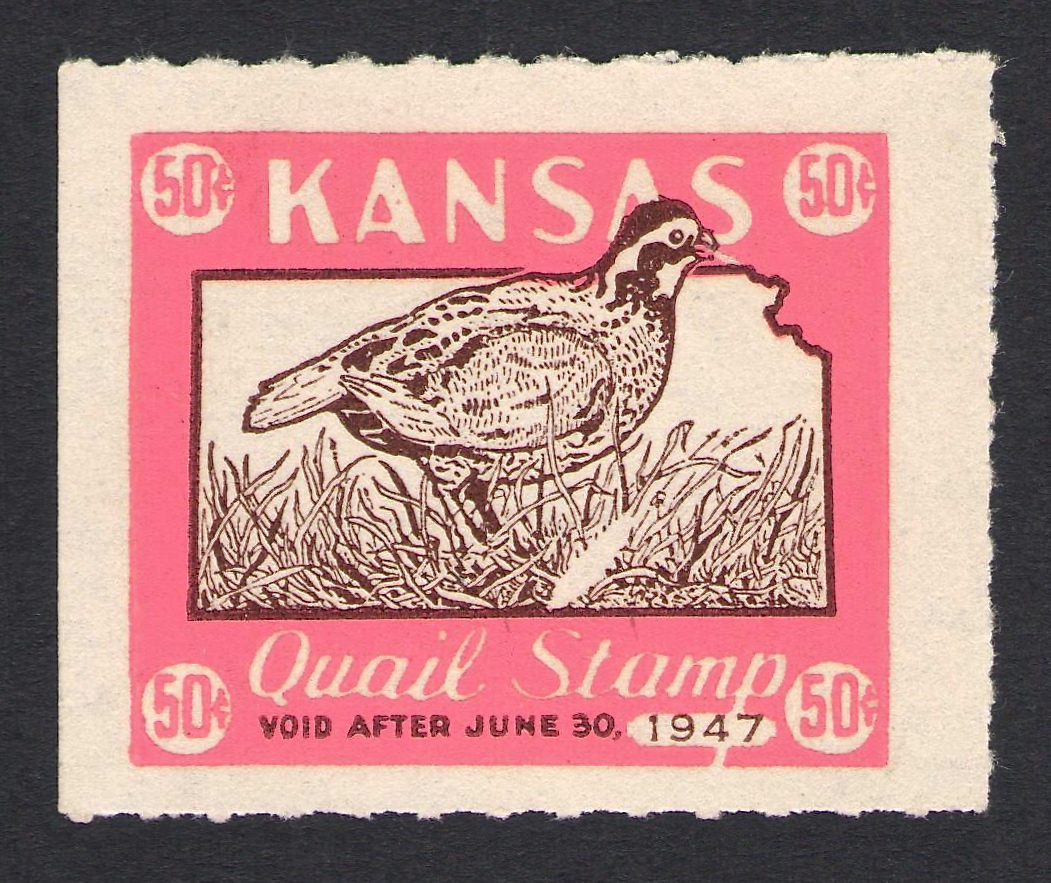 1946-47 Kansas Quail Proof with White Feather