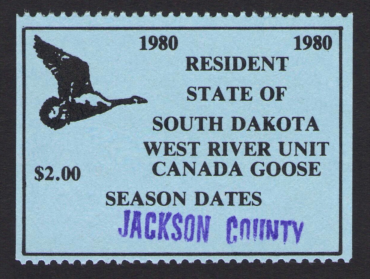 Error – 1980 Jackson County, South Dakota West River Canada Goose with Missing Serial Number 