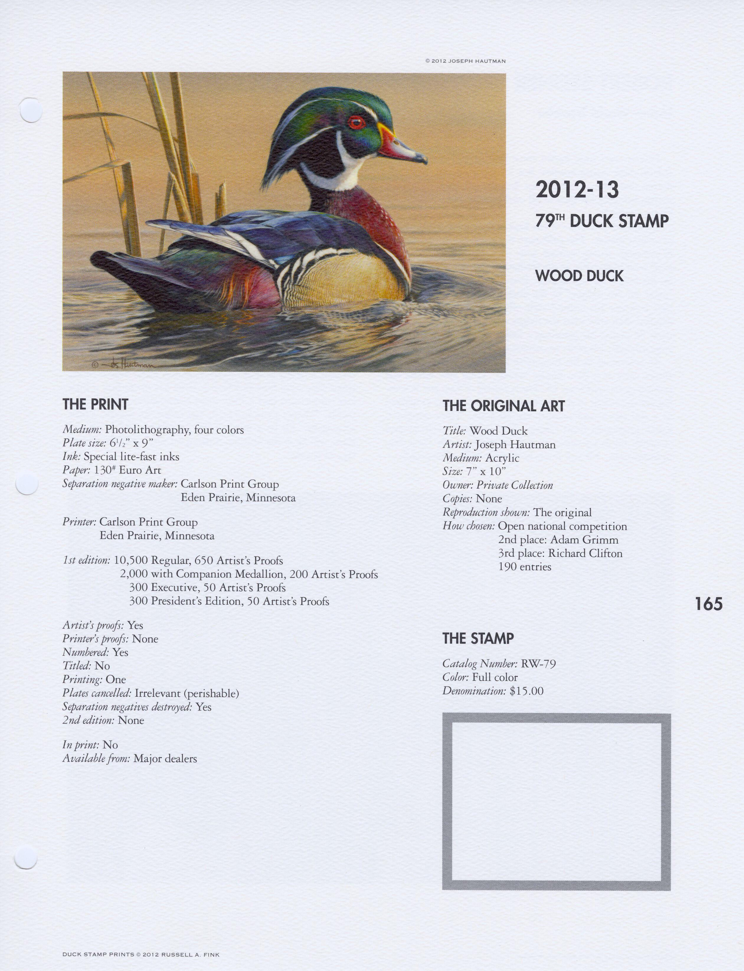 2012-13 Wood Duck by Joseph Hautman