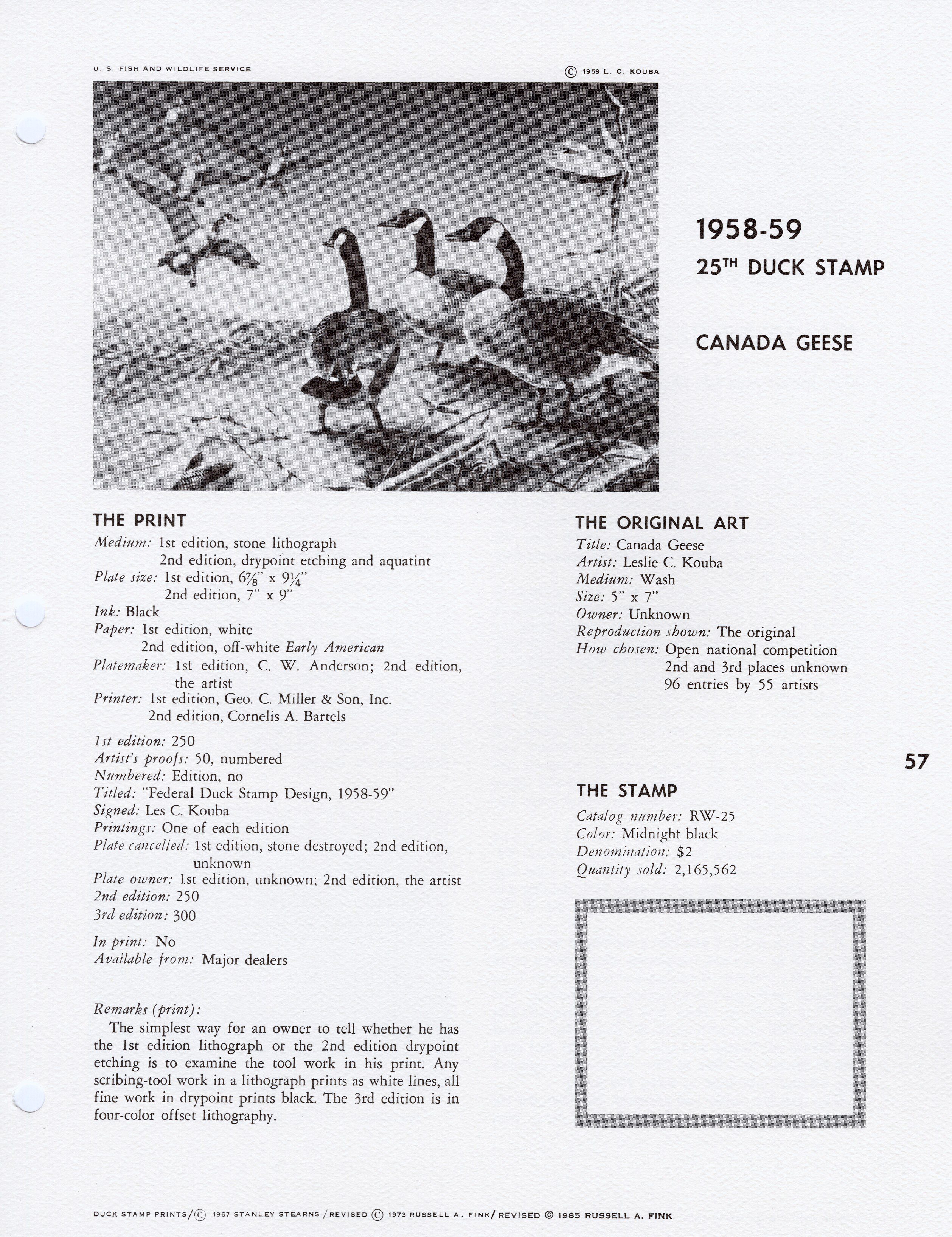 1958-59 Canada Geese by Leslie C. Kouba