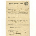 [F1; P3] Forerunners – 1905 Indiana Resident Hunter's License