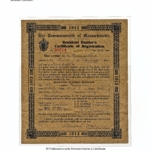 [F1; P8] Forerunners – 1913 Massachusetts Hunter's Certificate