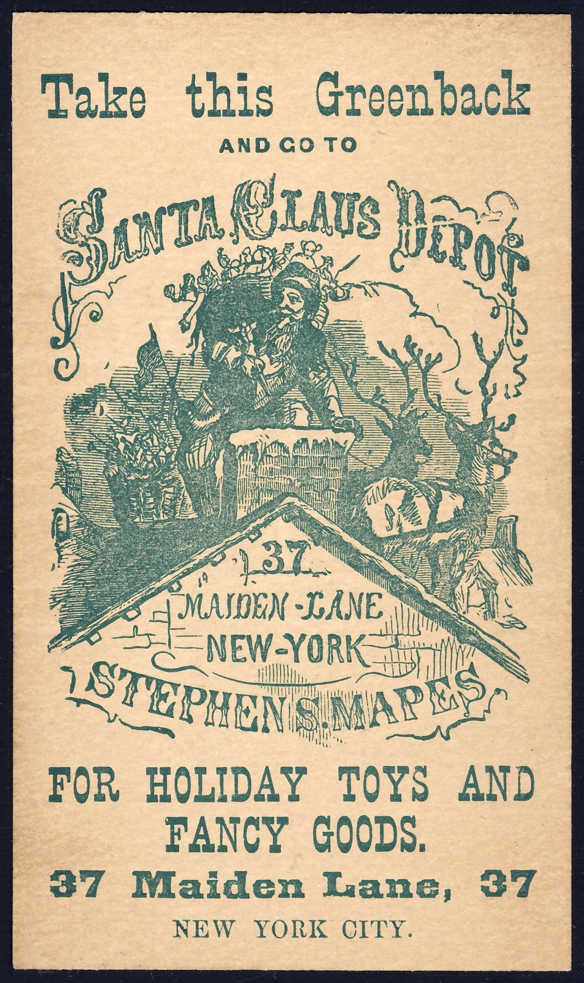 1873 - Type II; Earliest recorded example of a Santa Claus image on a postal card
