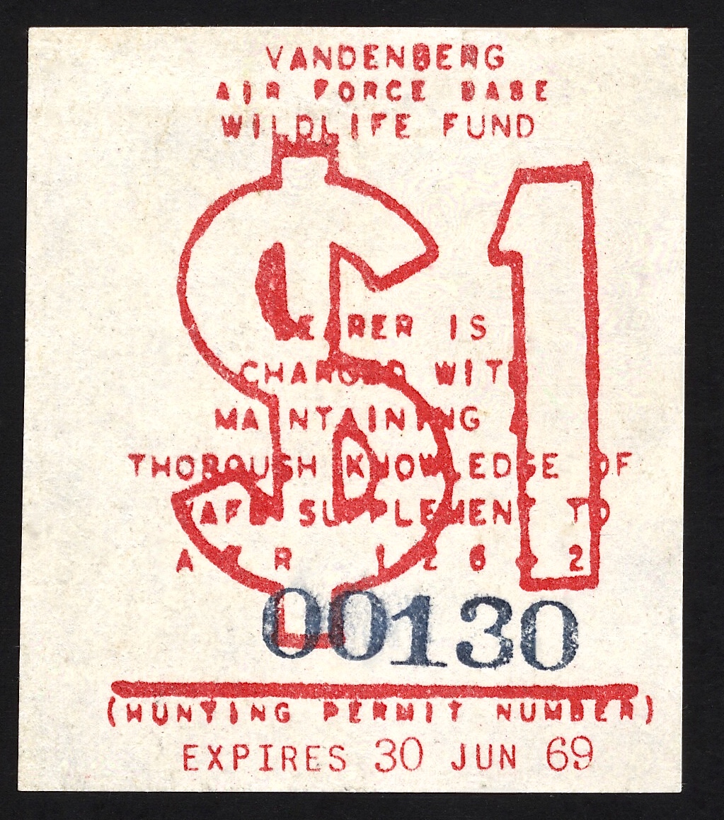1968-69 VAFB Hunting Stamp