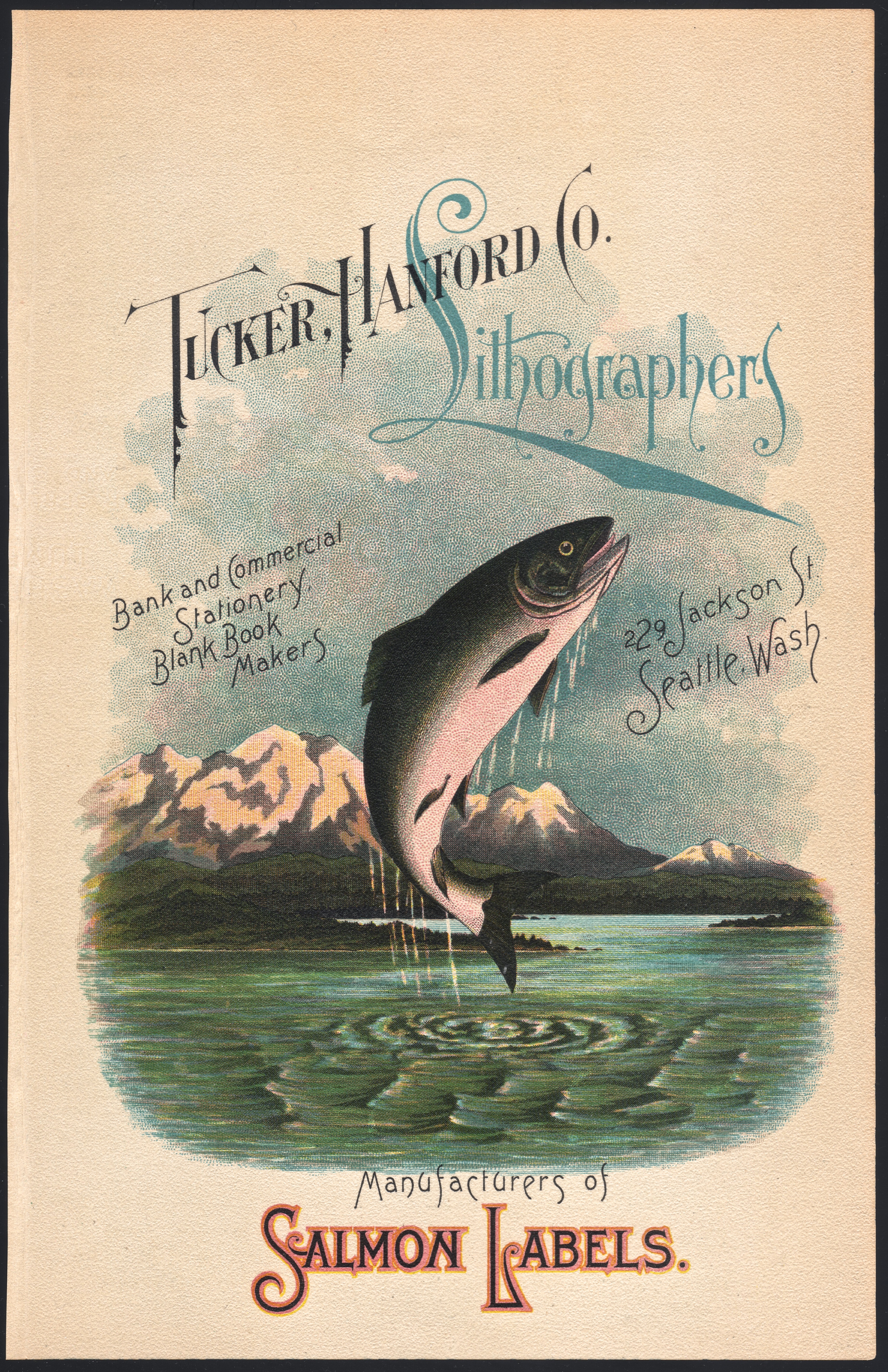 1890s Advertising by Tucker, Hanford Co. – manufacturers of salmon labels