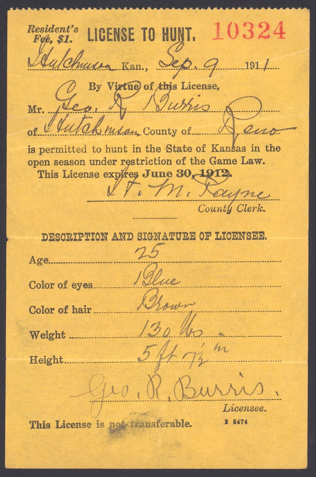 1911 Kansas hunting license Waterfowl Stamps and More