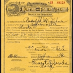 1918 Indiana Resident's Hunting and Fishing License Type III