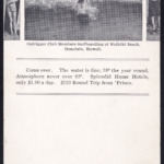 Promotional card by The Outrigger Canoe Club, circa 1909