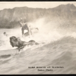 Real Photo SURF RIDING AT WAIKIKI / Baker Photo"