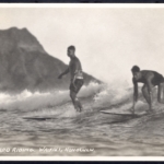 Real Photo "Surf-Board Riding - Waikiki. Honolulu" by Tom Blake, used in 1938