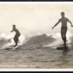 Real Photo "Surf-Board Riding - Waikiki. Honolulu" by Tom Blake, used in 1936