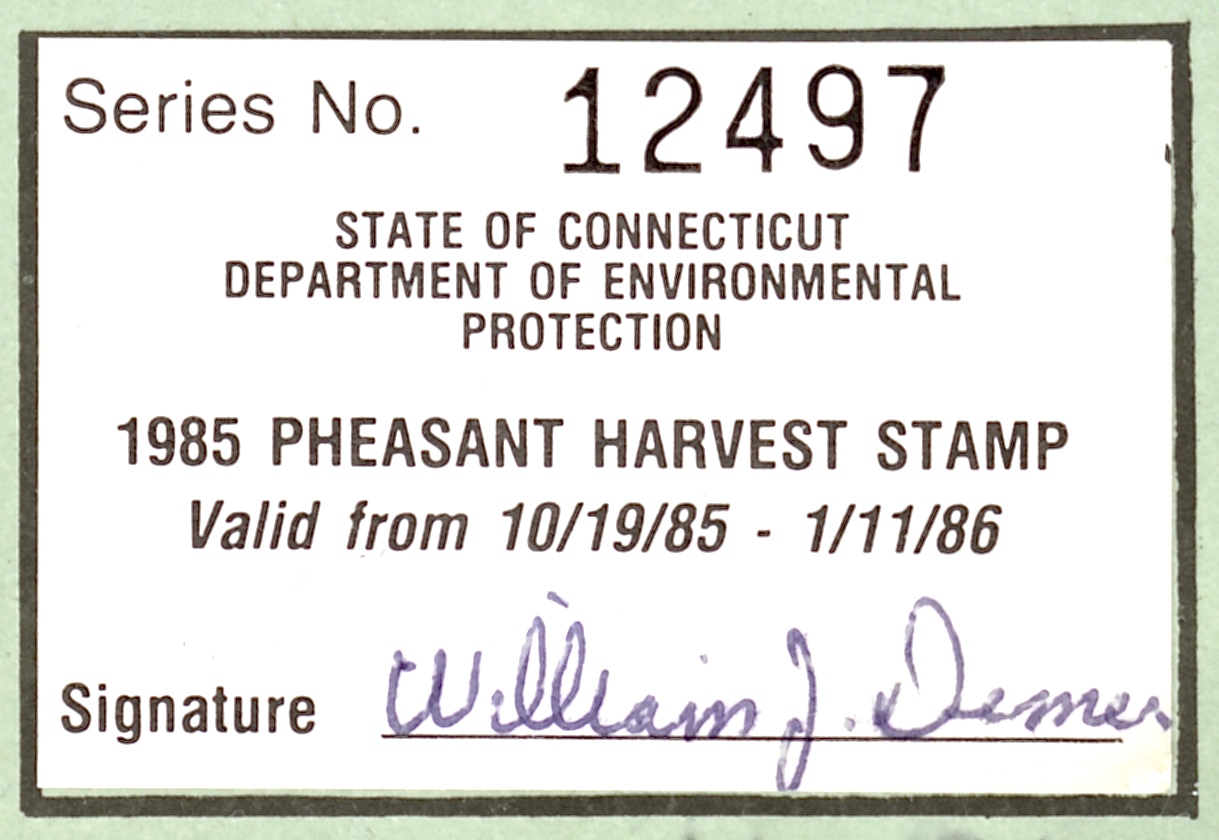 1985-86 Connecticut Pheasant Harvest