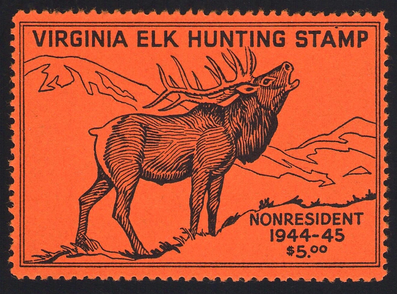 1944-45 Virginia Non Resident Elk 