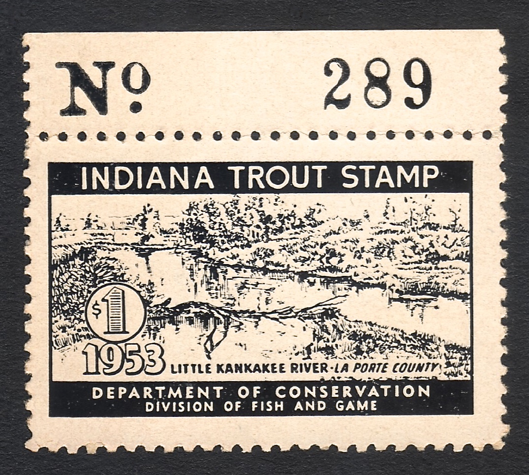 1953 Indiana Trout Top Plate Number Single