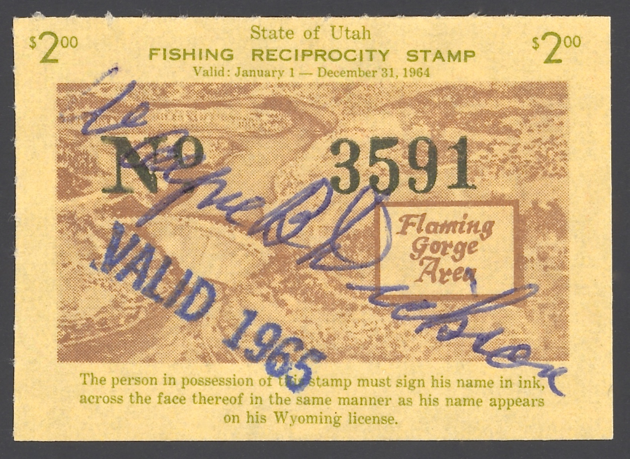 1965 Utah Flaming Gorge – Blue Rubber Stamp (used)