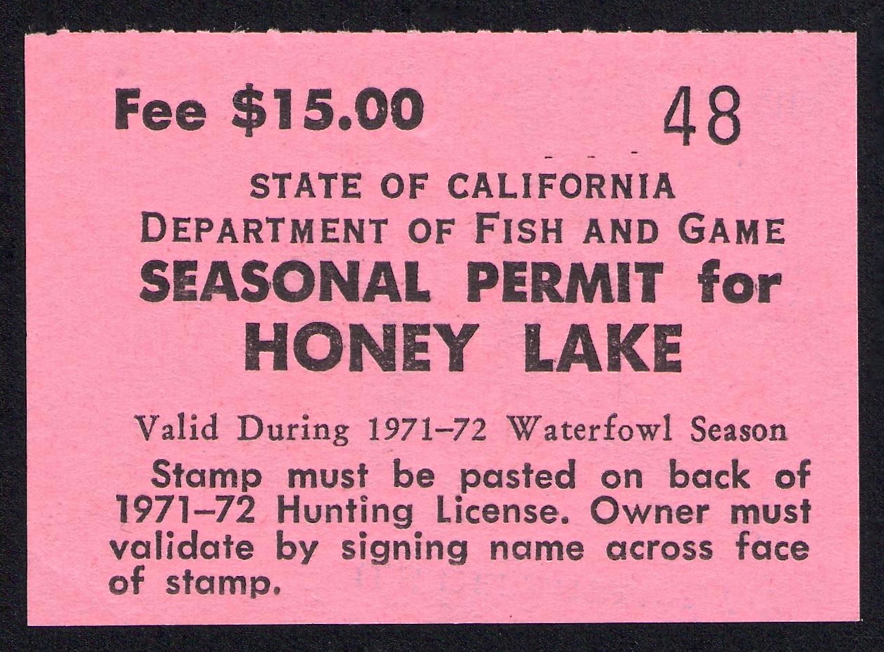 1971-72 Honey Lake Waterfowl, unused – ex Vanderford