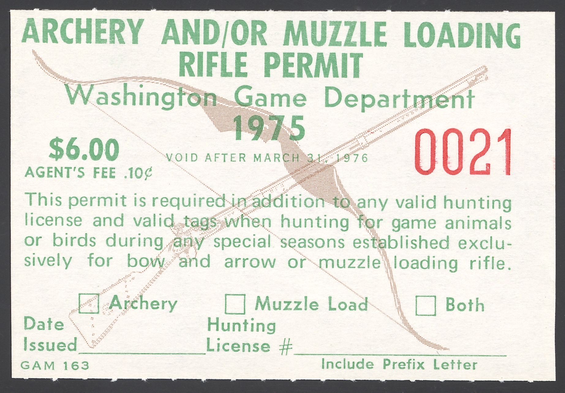 197576 VAn WA ArcheryMuzzleloading Waterfowl Stamps and More