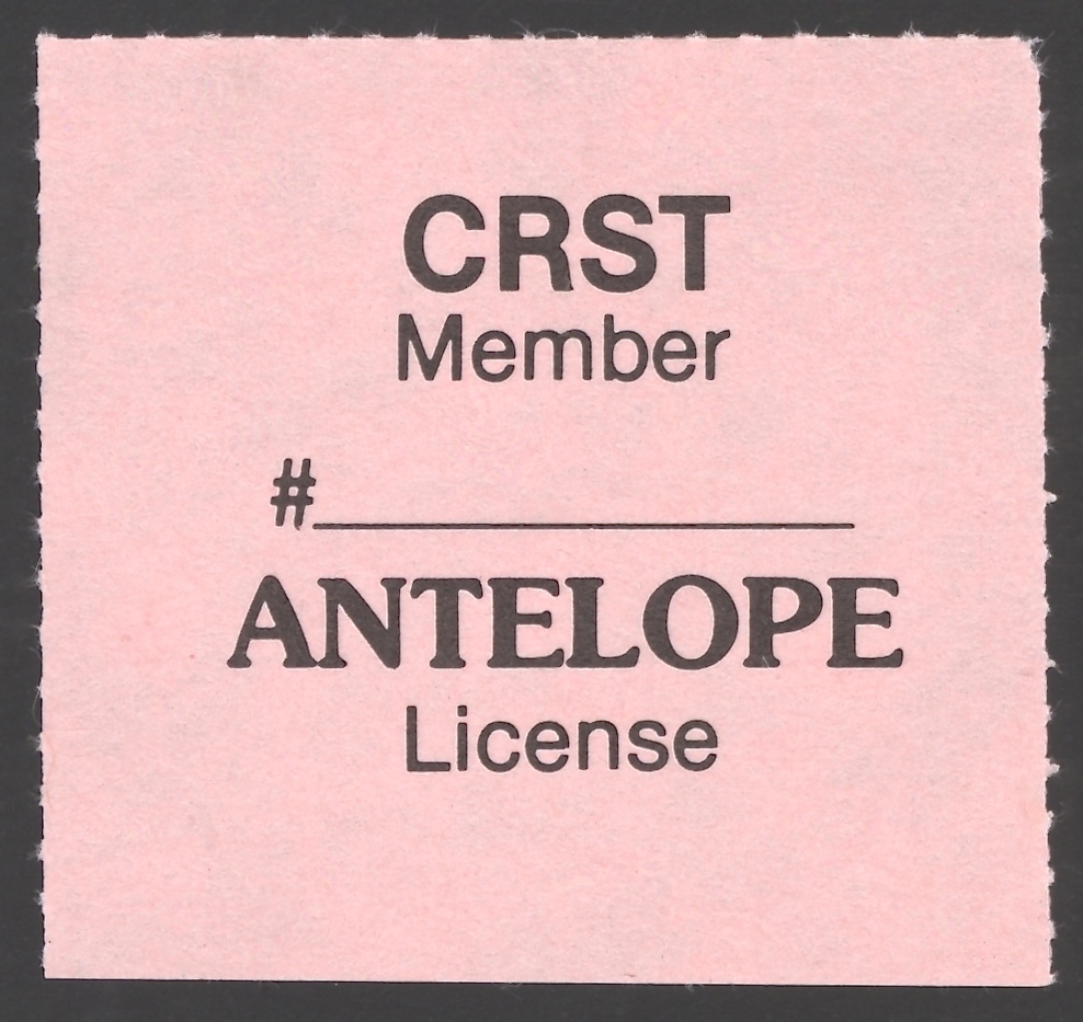 1984 – 1991 Type I CRST Member Antelope (Rouletted 9.75)
