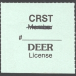 1984 – 1991 Type II CRST Non Member Deer (Rouletted 9.75, "Member" Crossed Out)