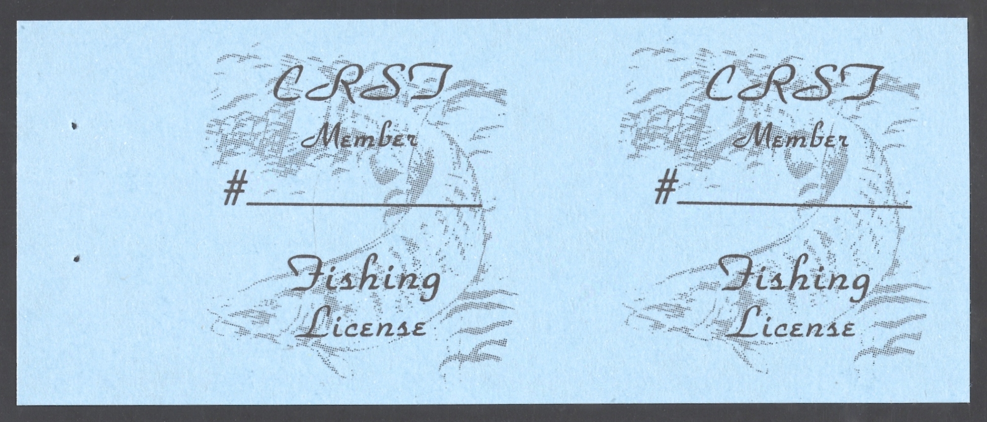 1989 – ? CRST Type II Error Member Fishing (Printed on Darker Blue Matte Paper, Imperforate Between)