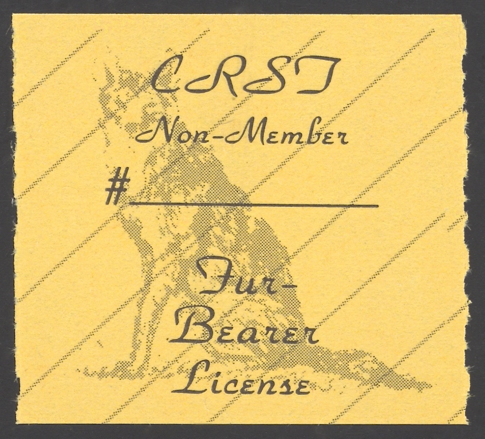 1993 – 1994 Type I CRST Non Member Furbearer (Printed on Matte Paper, Rouletted)