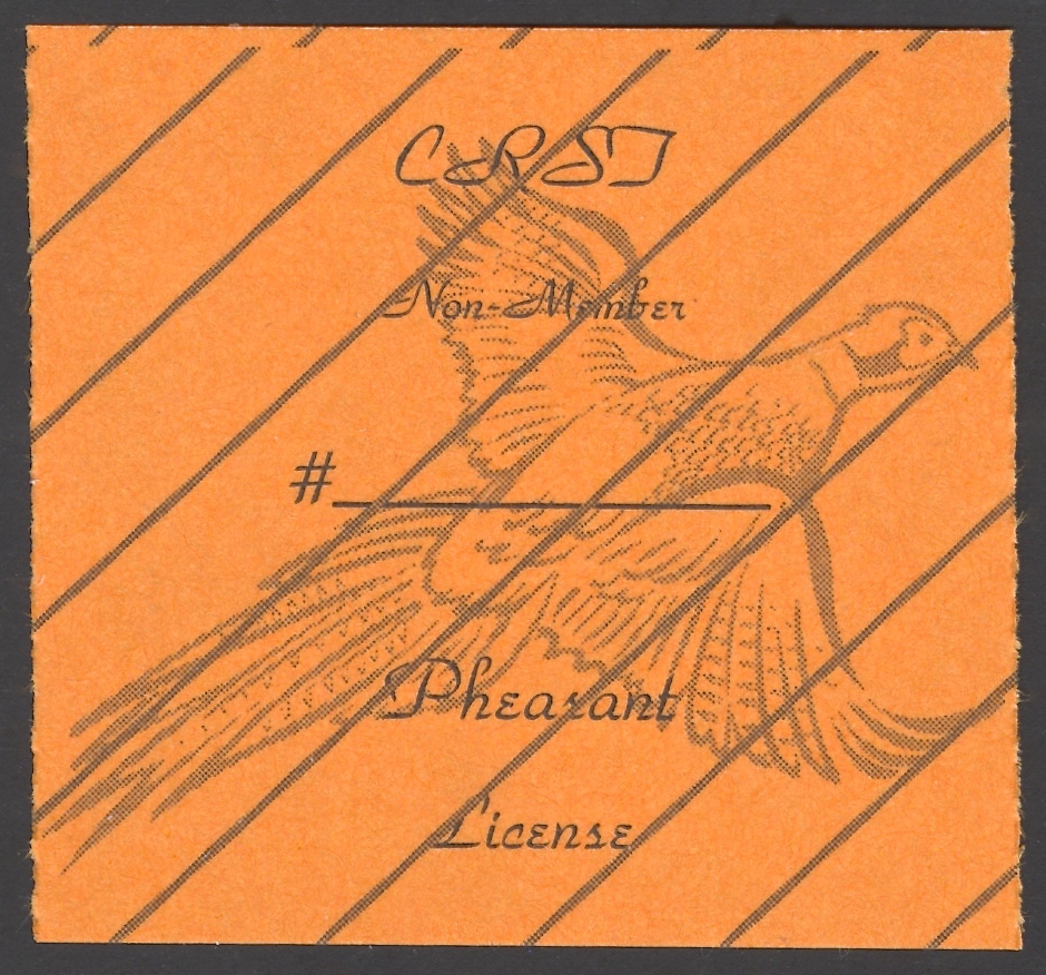 2005 – ? CRST Non Member Pheasant (Printed on Matte Paper, Rouletted)