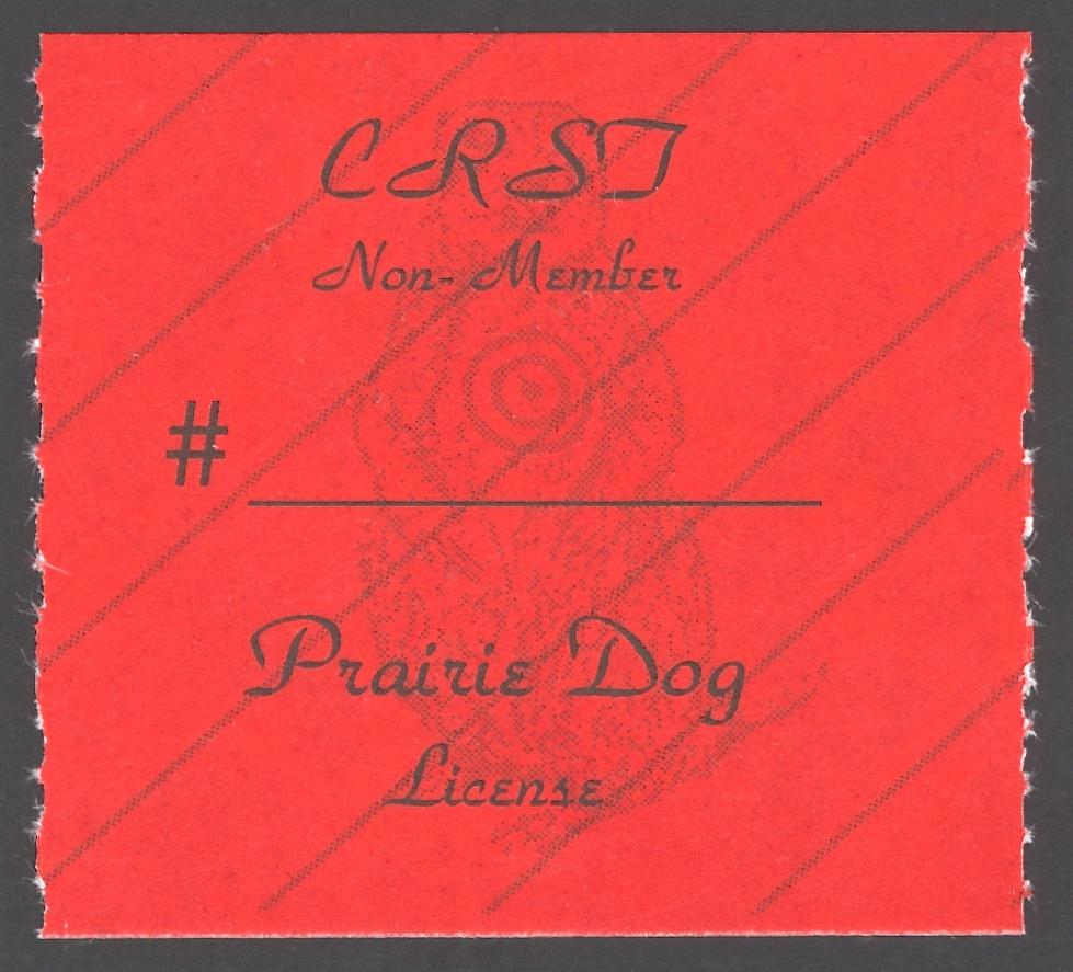 1993 – 1994 CRST Type II Non Member Prairie Dog (Printed on Matte Paper, Rouletted Irregularly)