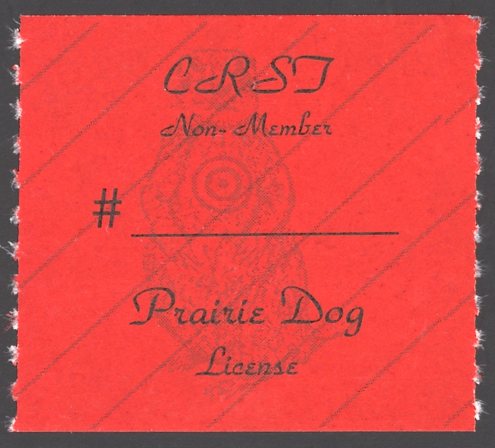 1993 – 1994 Type I CRST Non Member Prairie Dog (Printed on Matte Paper, Rouletted)
