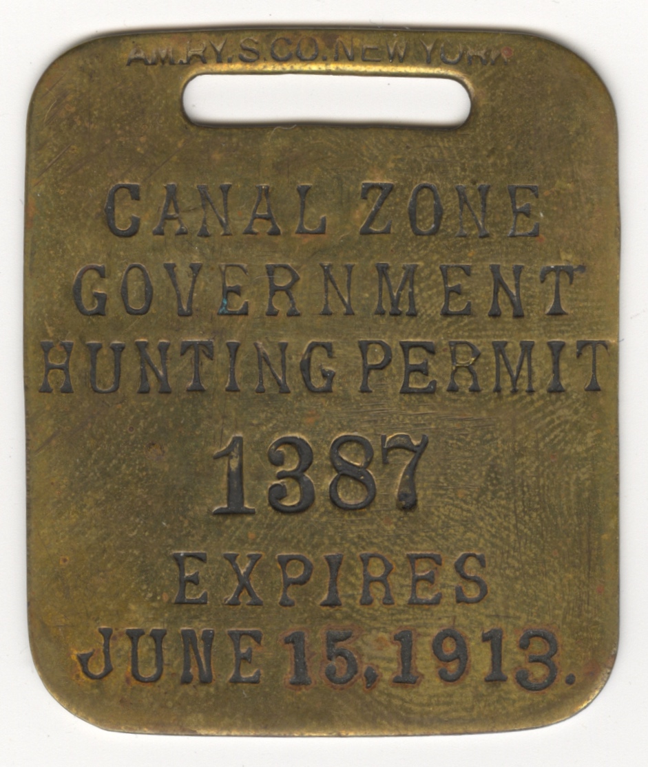 1912-13 Canal Zone Hunting Permit