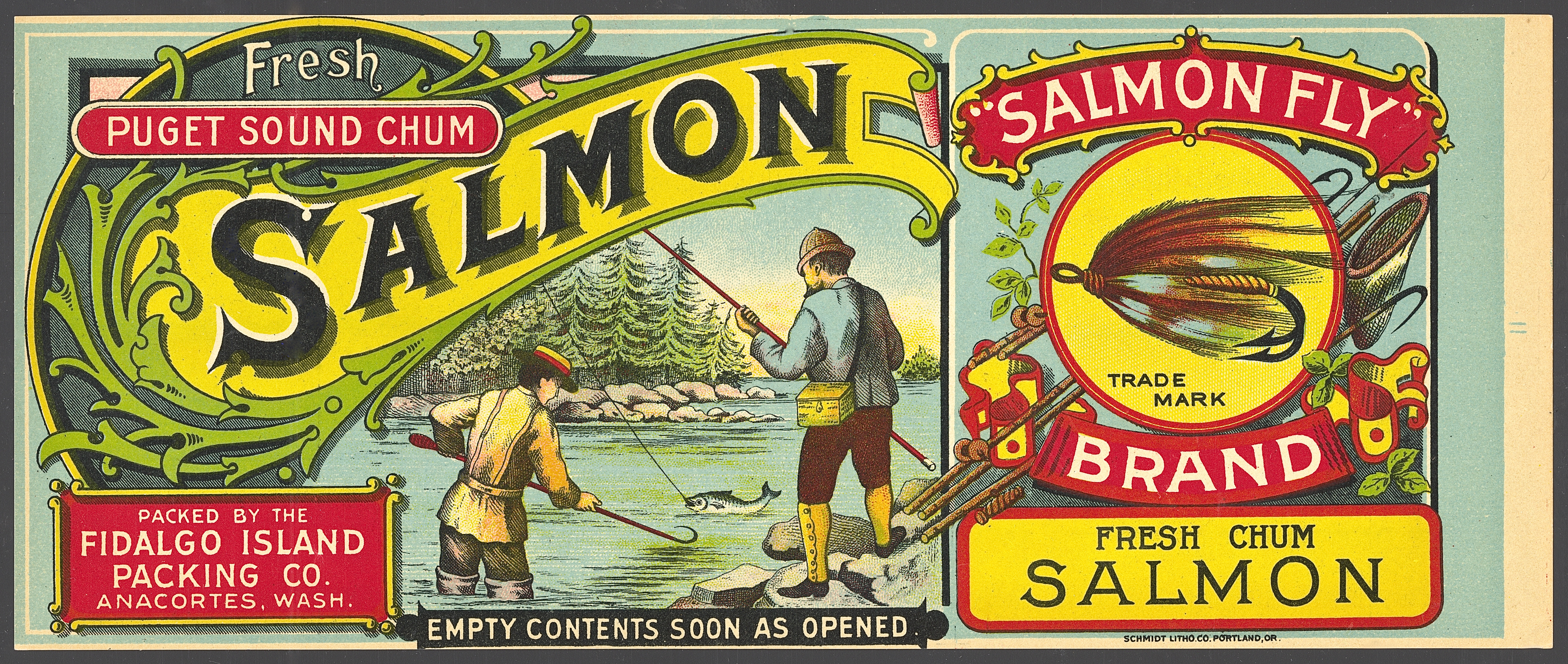 1910s Salmon Fly Brand Salmon Label, unused