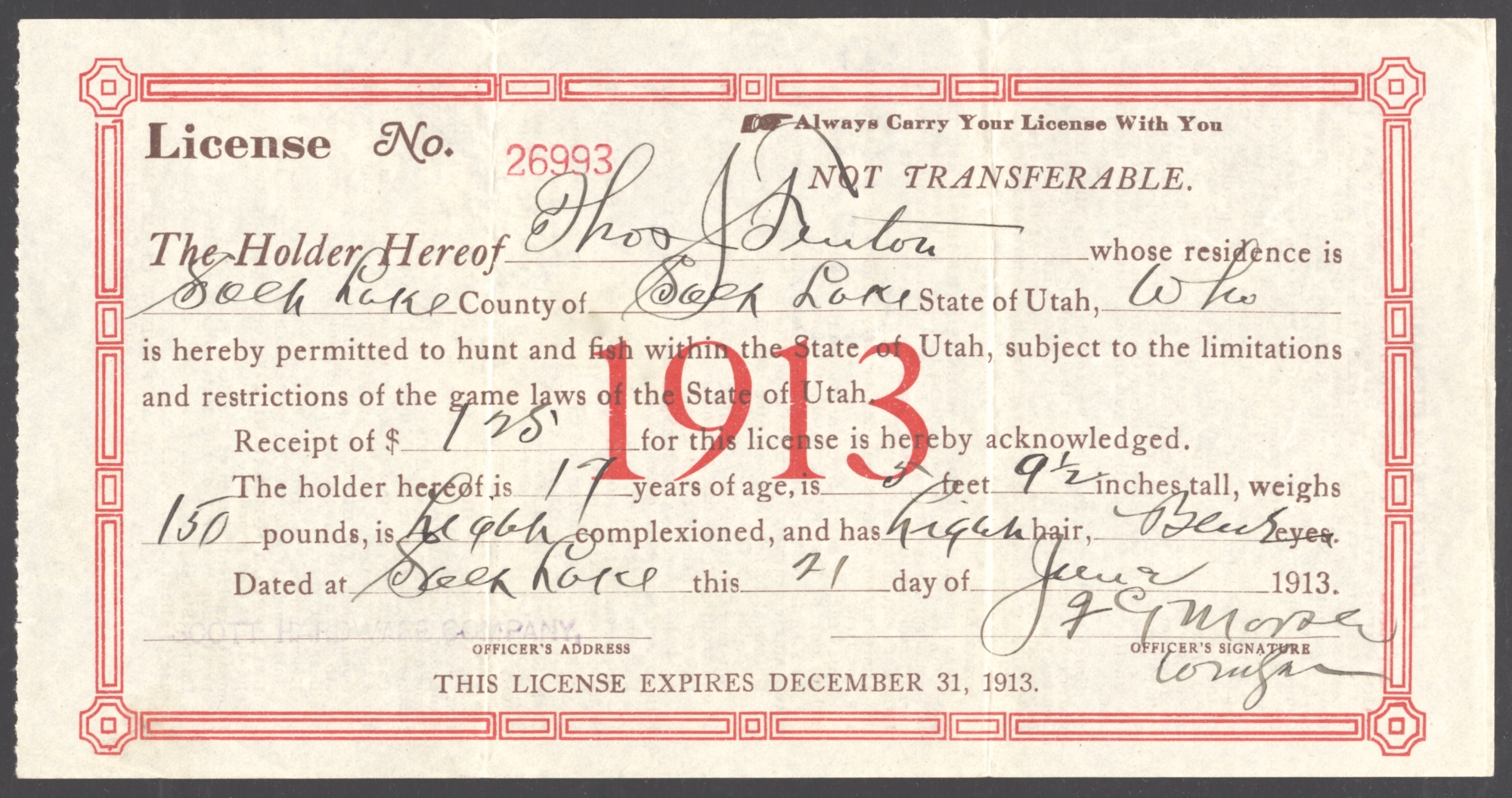 1913 Hunting & Fishing Licenses in Historical Context Part Two