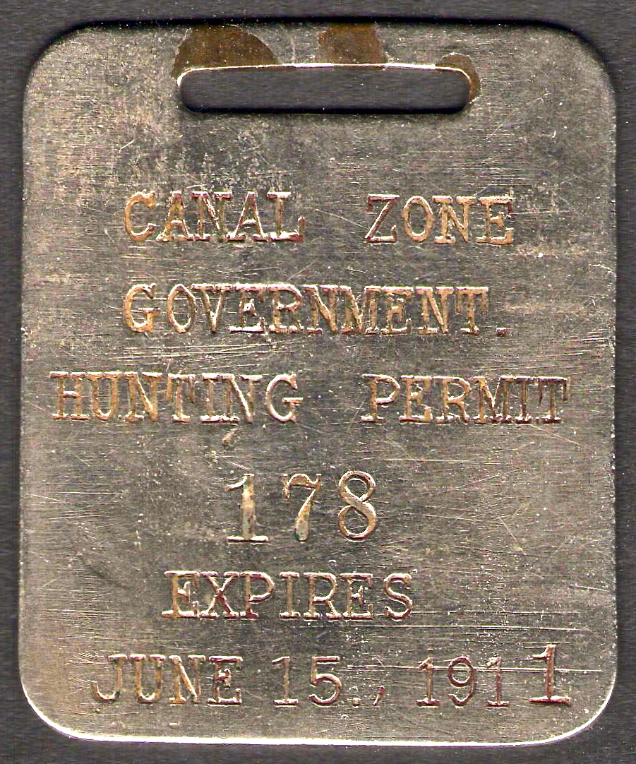 1910-11 Canal Zone Hunting Permit