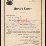1910 Wallowa County, Oregon Resident Hunter's License