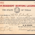1911-12 Texas Non-Resident Hunting License