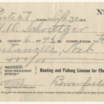 1915 Wyoming Non-Resident Hunting License receipt