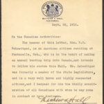 1916 Letter of Introduction by British Vice Consulate Matthew A. Hall