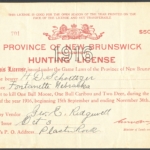 1916 New Brunswick Non Resident Hunting License