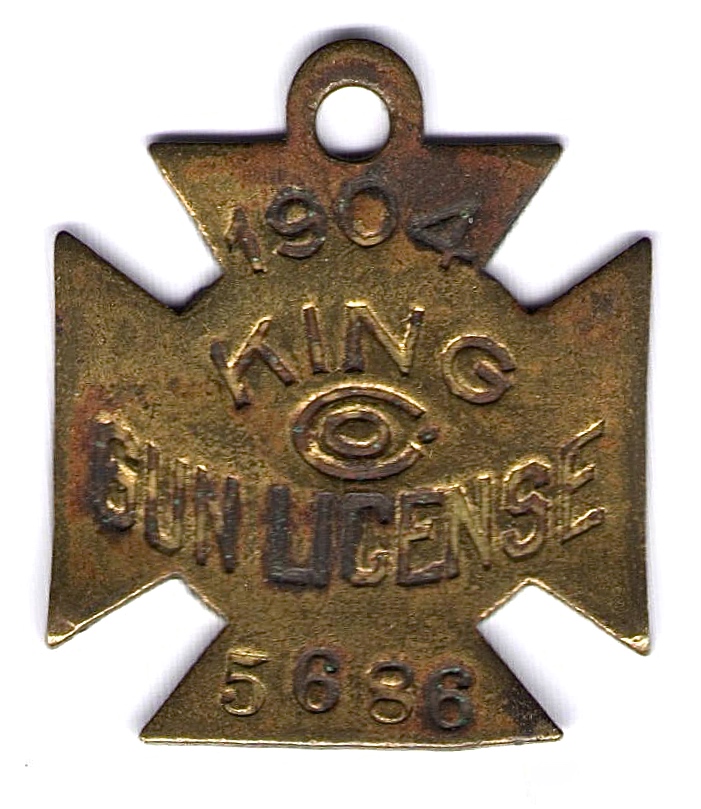 1904 King County, Washington Hunting License (Metal Portion)