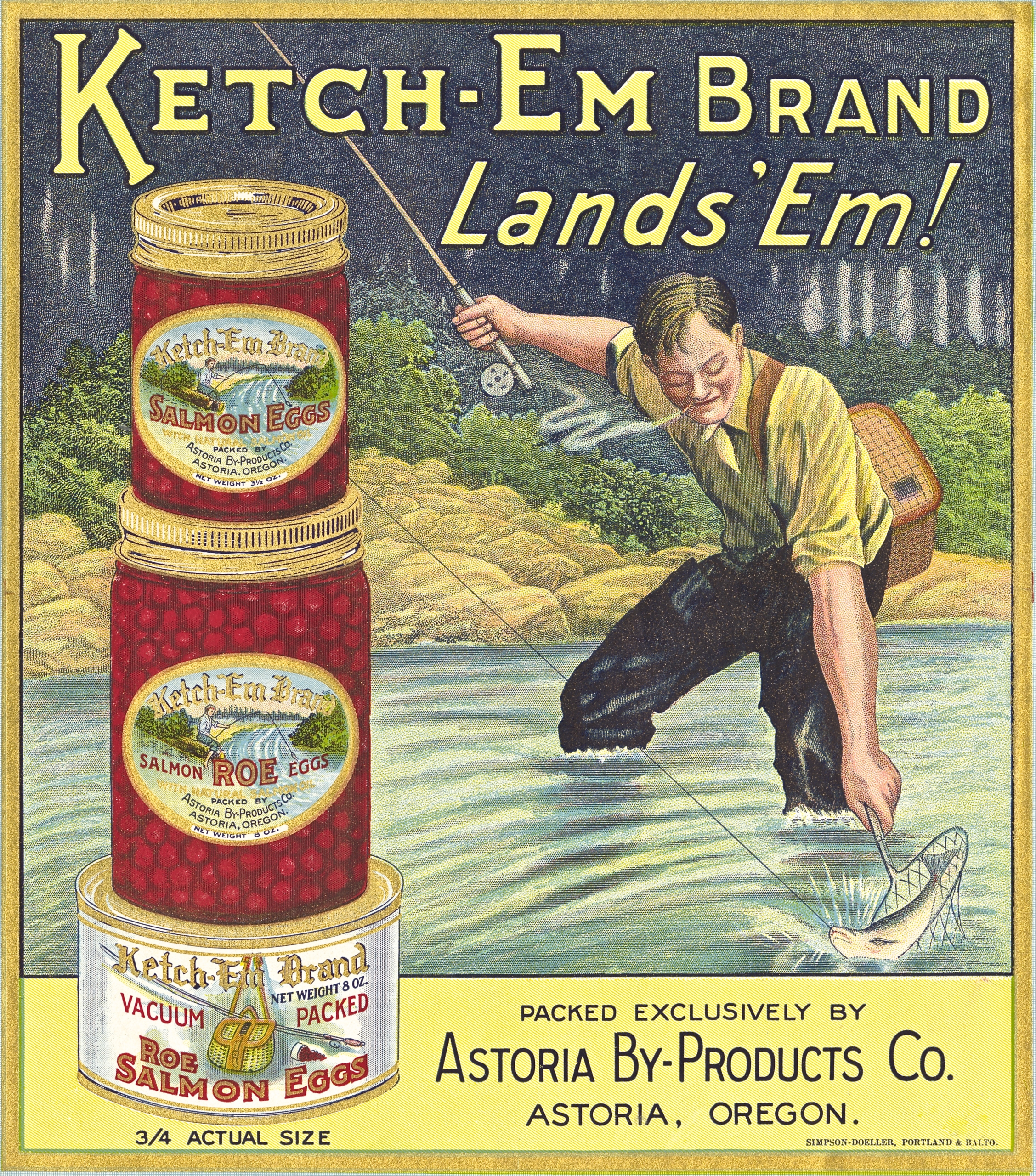 Ketch-Em Brand Salmon Eggs Crate Label