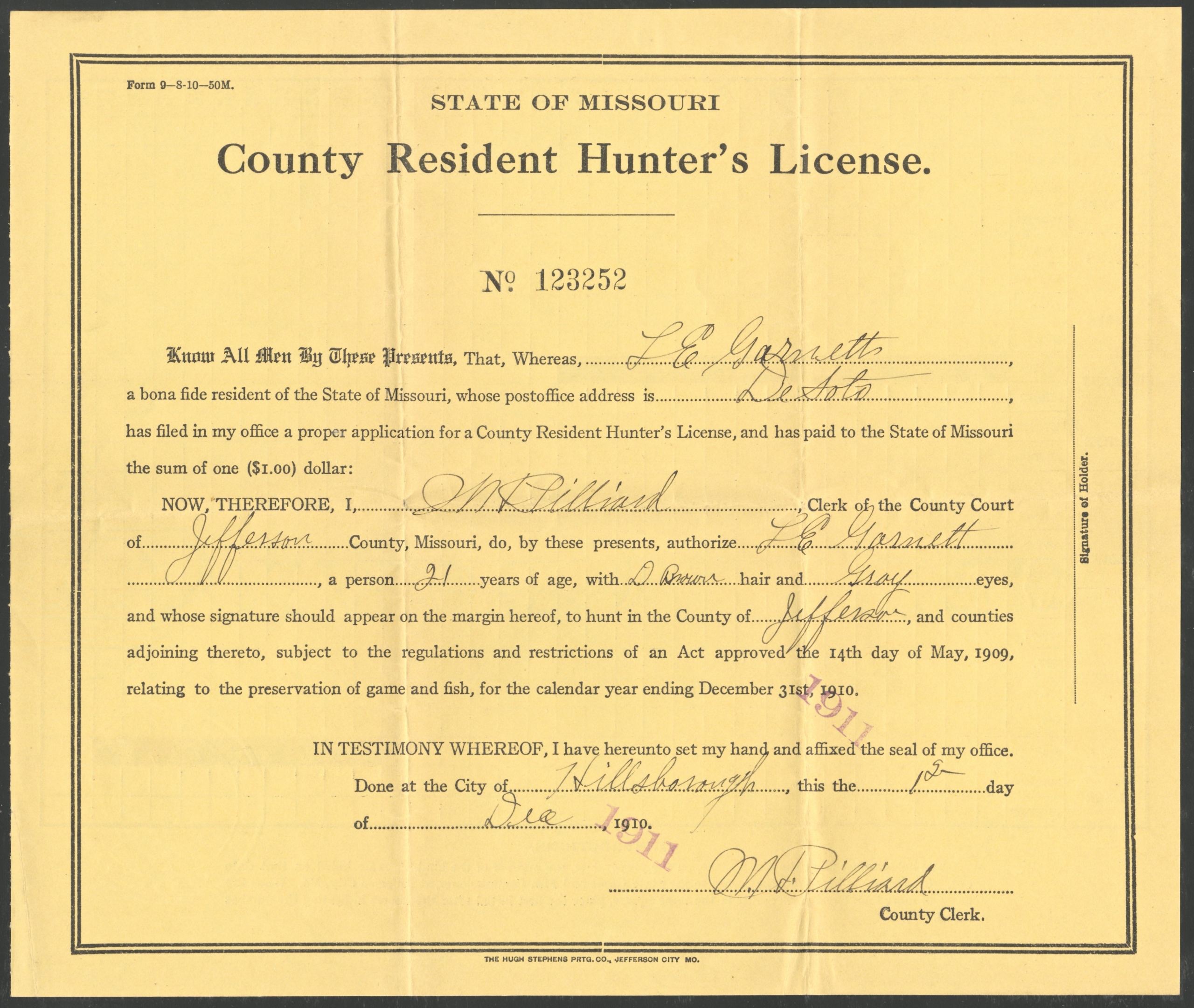 1906 1938 Missouri Hunting & Fishing Licenses Waterfowl Stamps and More